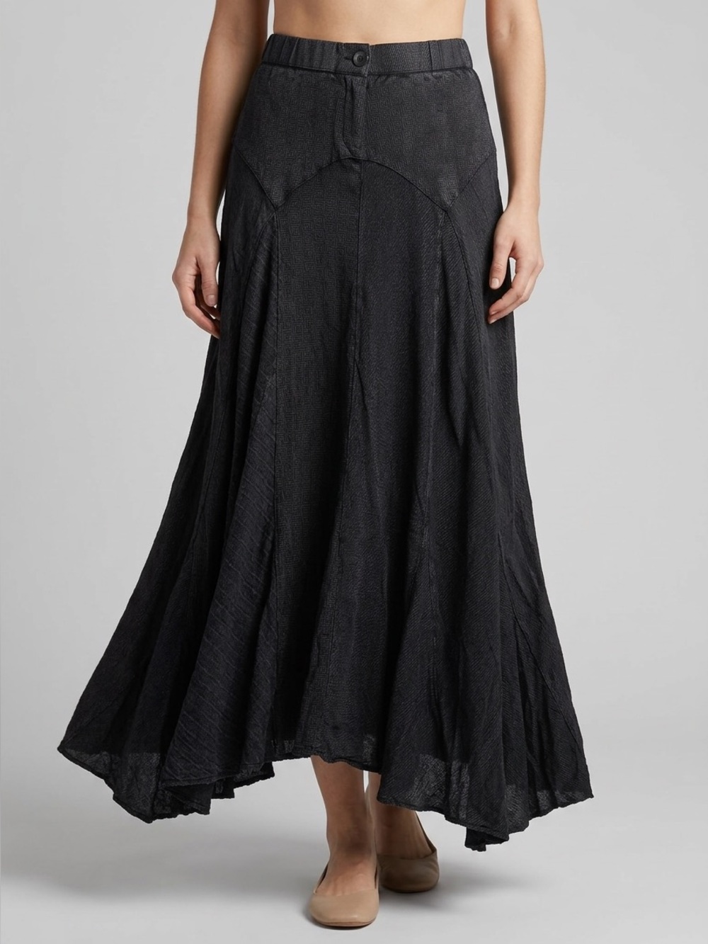 “The Zen” Black Flowing Maxi Skirt